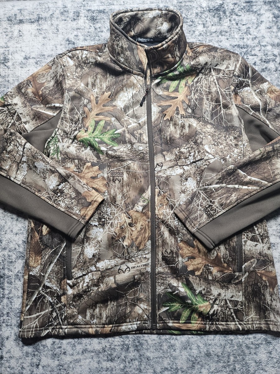 Huntworth Men's XXL Full Zip Camo Hunting Fleece Lined Jacket