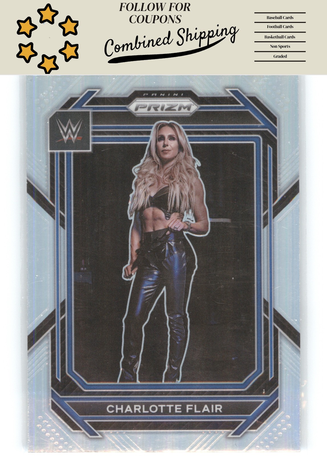 2023 Panini Prizm WWE #123 Charlotte Flair Silver