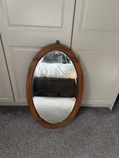 Oval Wooden Mirror Vintage Wall Hanging Mirror
