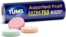 TUMS Extra Strength Antacid Assorted Fruit Heartburn Relief Tablets - 8ct Roll