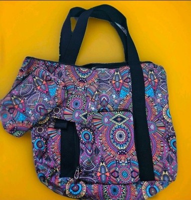 Sakroots Rainbow Wanderlust 3 piece Travel Tote Bag Weekender Multicolor Llama