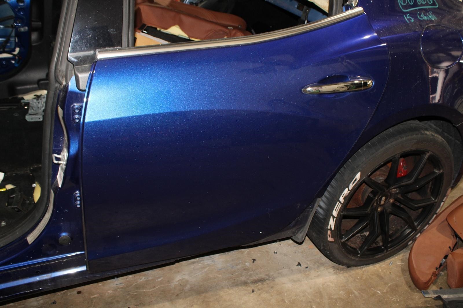 14-17 Ghibli Blue Left LH LR Rear Driver Side Door W/O Glass Factory OEM OE WTY