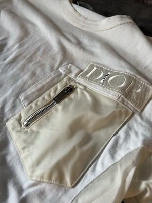 DIOR Sacai (M) Men's White double material T-shirt | eBay
