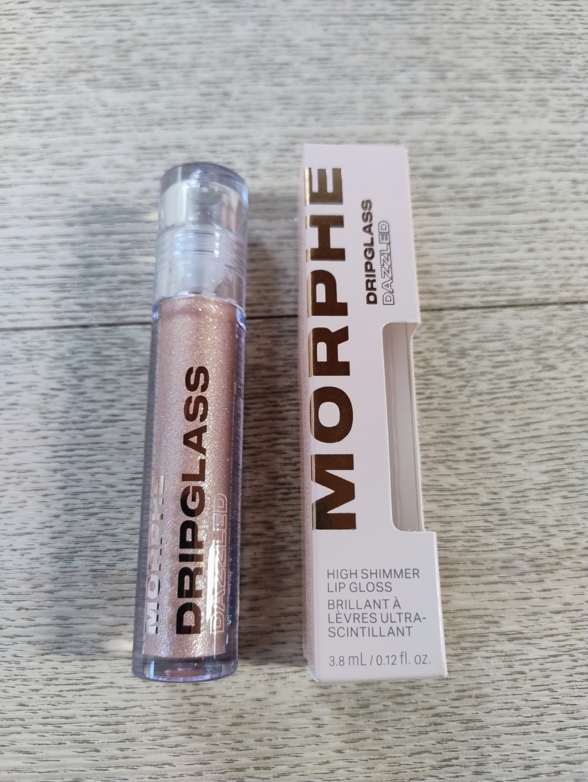 Morphe Dripglass Dazzled High Shimmer Lip Gloss Champagne Pearl 3.8ml