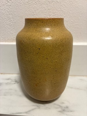 Studio Nova Pottery Vase Mid Century Speckled Yellow  8 