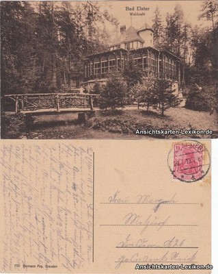Postcard Bad Elster lot at Waldcafe 1919