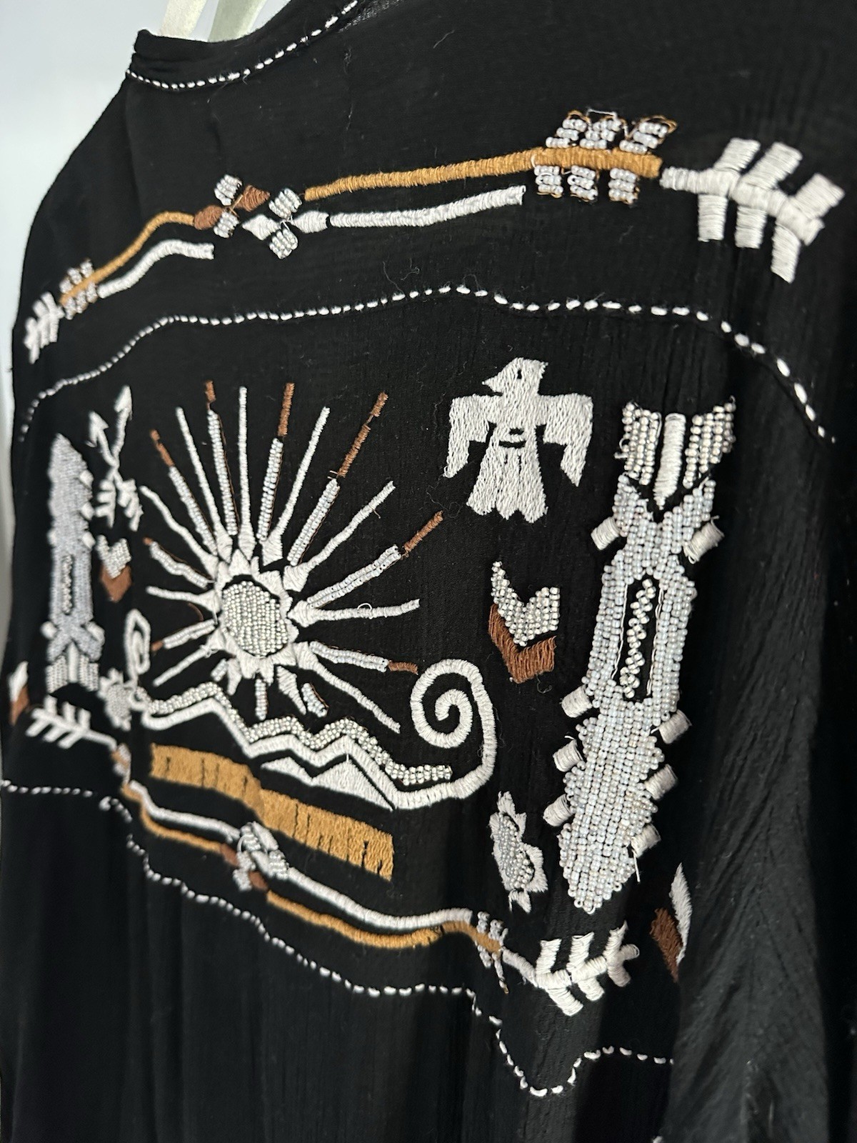 Double D Ranch Western Button Down, Intricate Bea… - image 4