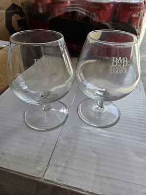 B&B Cognac Liqueur Stemmed Cocktail Snifter Glass Rocks Barware - set of 2