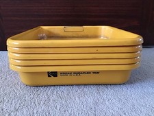Lot of 5 KODAK Duraflex Trays 9 X 11 Yellow Plastic Darkroom Film Developing