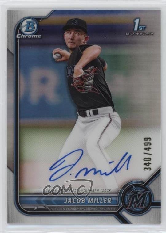 2022 Bowman Draft Chrome Pick Refractor 340/499 Jacob Miller #CDA-JMR Auto w5p