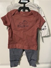 NWT Boys Size 3-6 M Carters Child Of Mine Three Piece Set Planes Pants Shirt