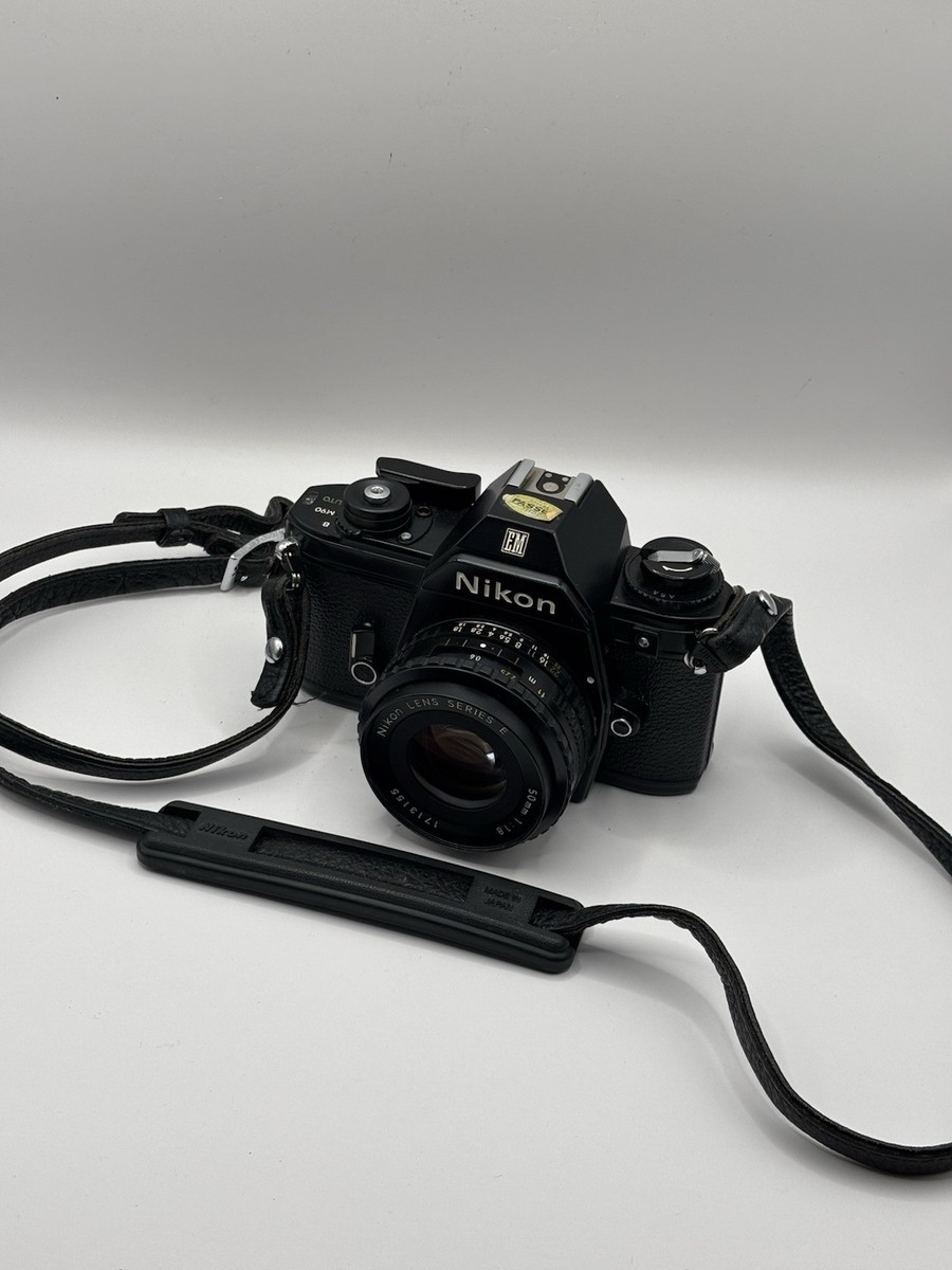 Vintage Nikon EM 35mm SLR Film Camera 50mm Lens with case UK
