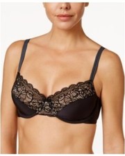 NWOT Bali 42DD Lace Desire Back Smoothing Underwire Bra DF1002 Black 117261