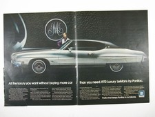 1972 Pontiac Luxury Lemans Print Ad Car Vintage Advertisement 2 Pg