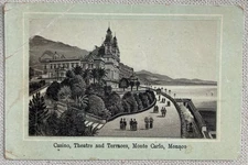 1880's Casino Theater & Terraces Monte Carlo Monaco Jersey Coffee Trade Card