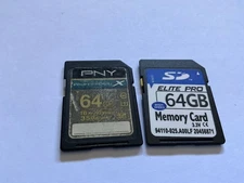 Lot of 2pc 64GB PNY SDHC memory  cards for Canon & Kodak,Nikon cameras 