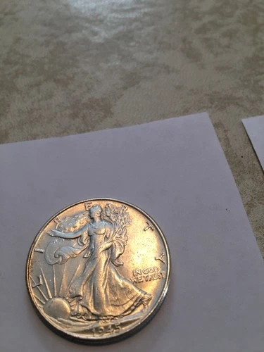 1945 walking liberty half dollar au