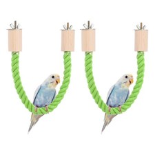 2 Pcs Bird Rope Perch Swing Bird Stand Rope Perch 22 Inch Light Green