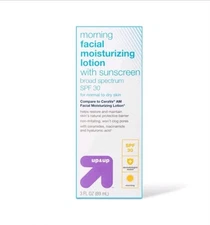 Up & Up Nighttime /Morning Facial Moisturizing Lotion Sunscreen SPF 30,3 oz New