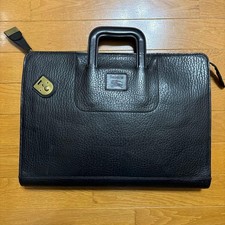 Burberry leather briefcase business bag color black logo fashion goods Mens