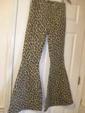 Judy Blue Jeans Womens 5/27 Super Flare Leopard Print High Rise Stretch Denim