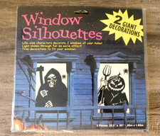 Amscan Halloween Window Silhouettes for Windows Grim Reaper & Pumpkin Head 2 Pcs