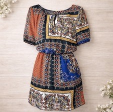 SWEET STORMS BOHO PEASANT Dress Size Small Midi Bright Colors