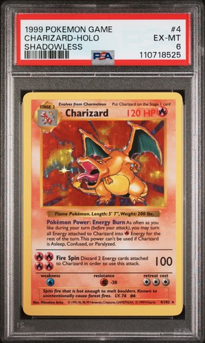 Charizard (Shadowless) graded PSA 6 for sale on eBay