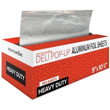 9" Ultra Heavy Duty Deli Aluminum Foil Sheets, 500 Count, Pop-Up Box