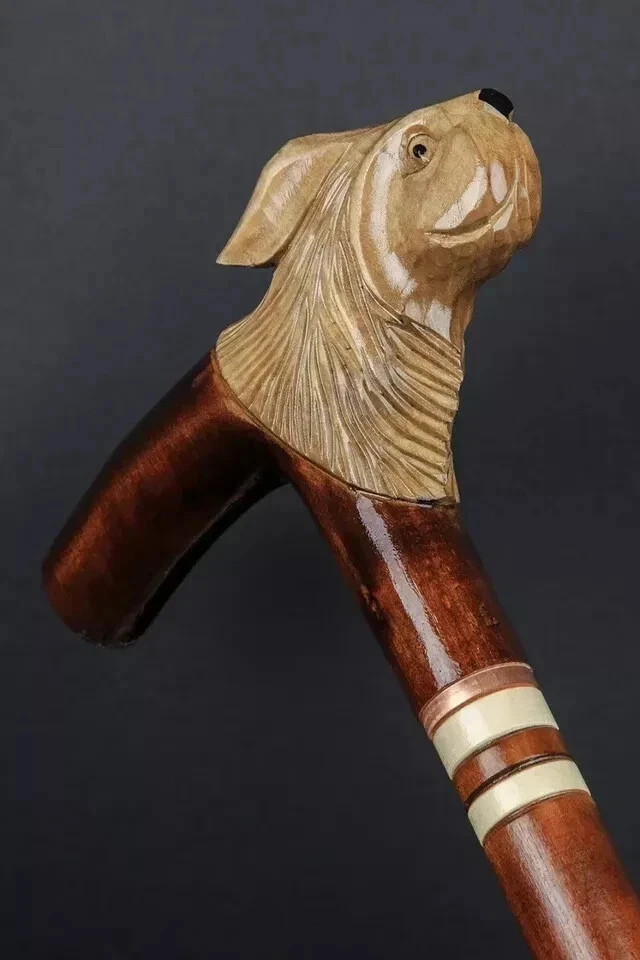 Victorian Rabbit Walking Cane, Wooden Rabbit Head Walking Stick Carving Handle - Image 3 of 4