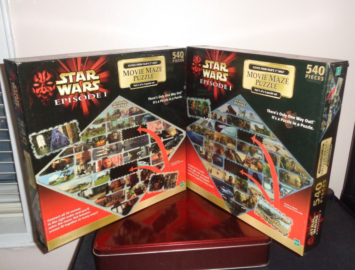 Star wars Episode 1 Movie Maze COMPLETE Puzzle SET part 1 & 2 Two