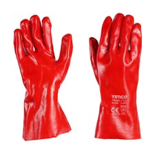 Timco PVC Gauntlets Waterproof Resistant Protect PPE Coated Cotton Interlock XL