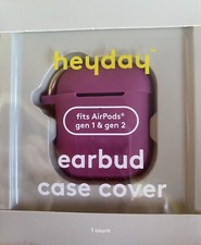 Sealed Heyday Apple AirPods Gen 1  2 Silicone Case w/Clip Pink Vibrant Orchid 