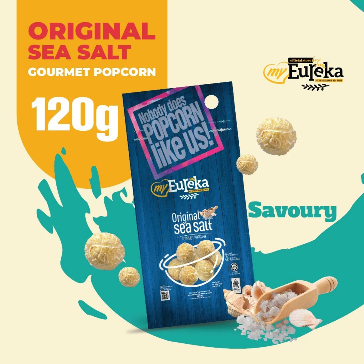 Eureka Popcorn Aluminium Pack Halal Sweet/Savory/Spicy Various