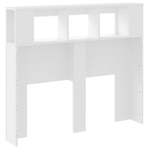 LED Lights Headboard Cabinet Wooden Bed Head Storage Bedhead King Single 120cm - Picture 8 of 12