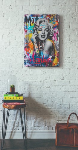 MARILYN MONROE BANKSY GRAFFITI ART CANVAS PRINT 16"X20" READY TO HANG T28 - Picture 2 of 7