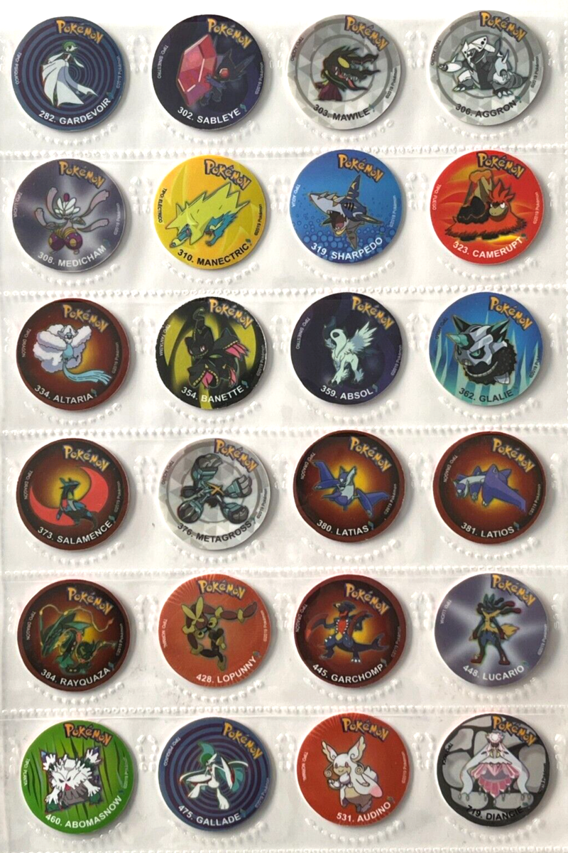 TAZOS POKEMON MEGA EVOLUTIONS DKV Full Set 48/48 PERU Edition 2019