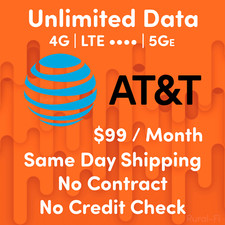 AT T Unlimited Data Plan 99 /month  No Throttling  No Contract RV Rural Sim