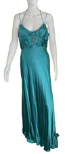 Badgley Mischka NWT Silk Formal Gown Size 12 Sleeveless Formal Emerald Green