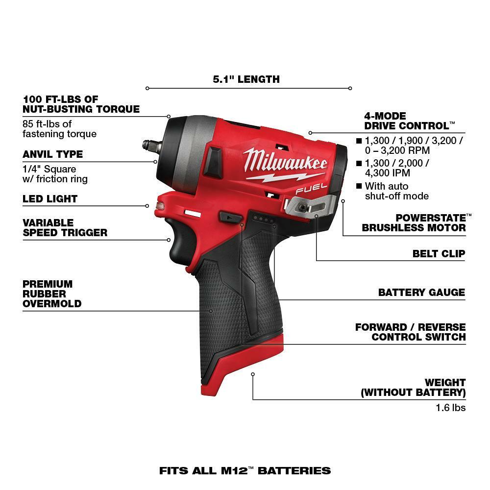 Brushless Cordless Stubby Batteries 
