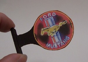 1/24 Diorama Vintage Mustang Outdoor Dealer Neon Looking 2-Sided Sign