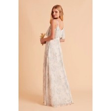 Birdy Grey Jane Slit Convertible Blush BouquetMaxi Formal Bridesmaid Dress S NWT