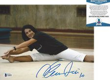 NADIA COMANECI PERFECT 10 OLYMPIC GYMNAST SIGNED 8x10 PHOTO 3 BECKETT COA BAS