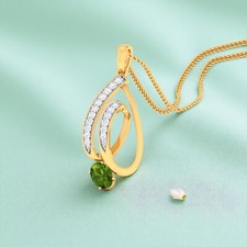 Exquisite 0.40 Cts F/VS1 Round Brilliant Cut Diamonds Necklace 14K Yellow Gold
