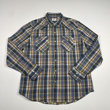 Levi s Shirt Men s XL Multicolor Plaid Western Long Sleeve Pearl Snap