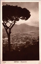 Italy Napoli Panorama Vintage RPPC B163