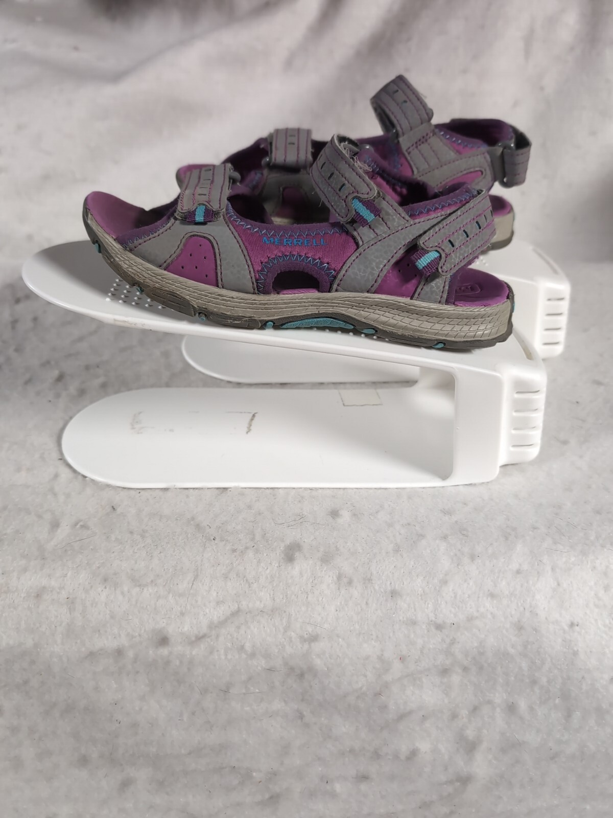 Sandali da trekking all'aperto rosa e verde acqua rosa Merrell taglia 2M bambina anello