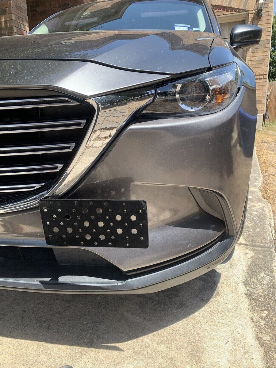 2016-2023 Mazda CX-9 Front Bumper Tow Hook License Plate Tag Mount