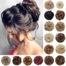 Natural Scrunchie Hair Curly Messy Bun Hairpiece Updo Wrap on Hair Extensions US