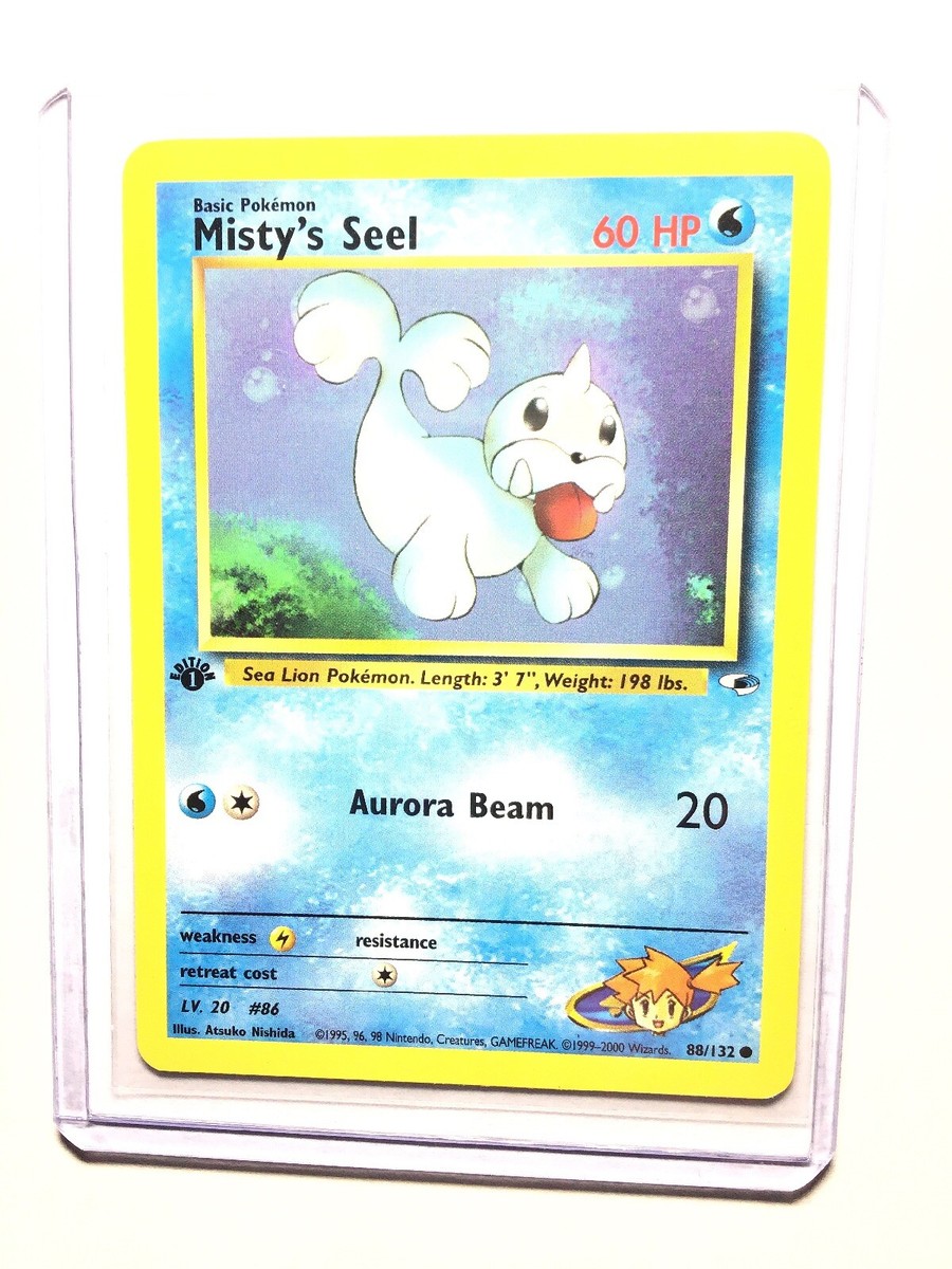 misty's seel pokemon card value First Gen TCG Mistys Galactic Traders Misty's Seel Gym Challenge 91/132